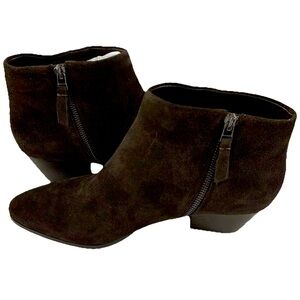 Banana Republic Everyday Ankle Boot Dark Chocolate Size 10.5 New Side Zip Suede